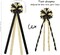 Christmas Tree Topper Bow, 53x13 Inches Large Christmas Bow with Glitter Streamer, Decorative Ribbon Bows for Xmas Tree Wreath Door Festival Home Decor(Black & Gold)